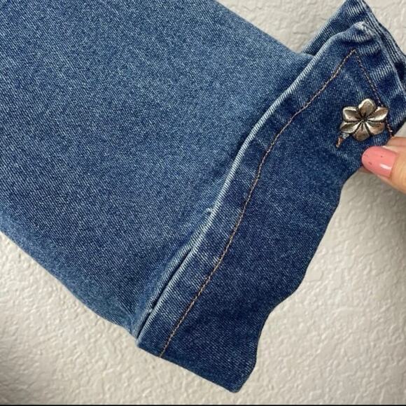 GW Jeans Co Denim JACKET Women Art to Wear Buttons Western BOHO - Picture 2 of 6